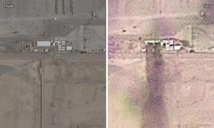 Khói bốc lên tại trung tâm tác chiến của Mỹ tại cảng Shuaiba, miền nam Kuwait, hôm 1/3. Video: CNN