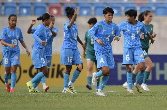 Tuyển nữ Ấn Độ cho thấy sự tiến bộ nhanh chóng khi toàn thắng ở vòng loại (Ảnh: AFC)