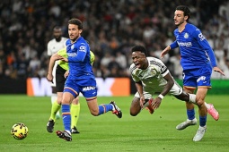 Trực tiếp bóng đá Real Madrid - Getafe: Vinicius sút chệch cột dọc (La Liga)