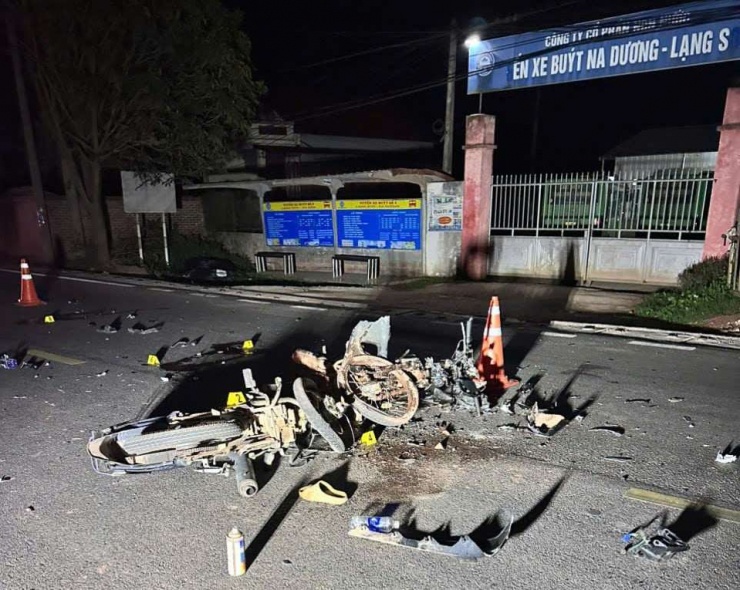 Hiện trường vụ tai nạn. Ảnh: Ban ATGT