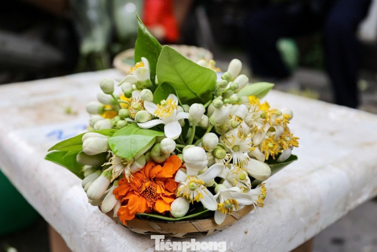 Khoảng 1 tuần trở lại đây, hoa bưởi xuất hiện nhiều trên các tuyến phố trên địa bàn Thành phố để phục vụ nhu cầu cho người dân Thủ đô.