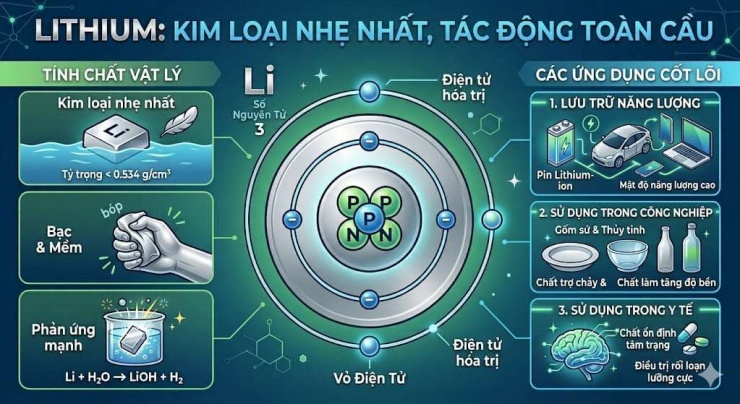 Lithium được mệnh danh là "vàng trắng" của kỷ nguyên công nghệ.