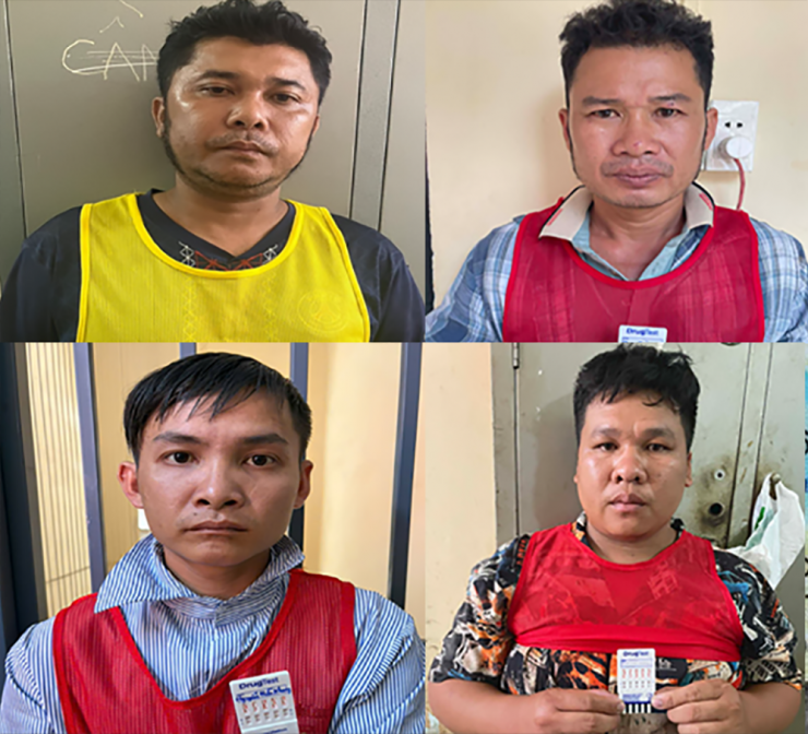 Các đàn em giúp sức cho trùm Ân tổ chức sới gà. Ảnh: CA