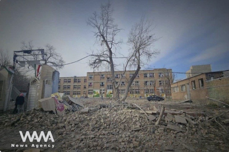 Trường nữ sinh Ismat của Iran bị phá hủy hoàn toàn sau cuộc tấn công của Mỹ và Israel. Ảnh: WANA