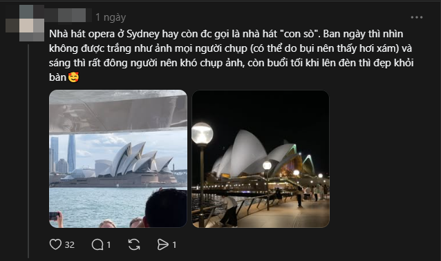 Nhà hát "con sò" của Sydney, Úc đẹp lung linh vào buổi tối. Nguồn: @_ltpat05_