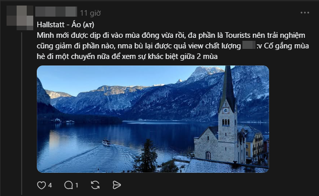 Mùa Đông tại Hallstatt, Áo mang đến khung hình tuyệt đẹp. Nguồn: @luciferr_206