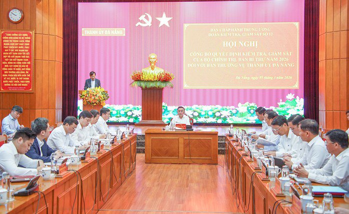 Bộ Chính trị công bố quyết định kiểm tra, giám sát Ban Thường vụ Thành ủy Đà Nẵng. Ảnh: danang.gov
