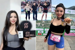 Người đẹp gym và chạy bộ "giấu" chồng, tung hoành sới vật hội làng