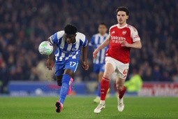 Video bóng đá Brighton - Arsenal: Saka mở điểm may mắn (Ngoại hạng Anh)