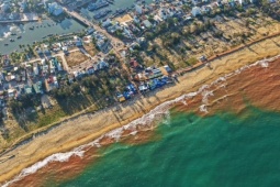 Nguyên nhân xuất hiện vệt nước màu nâu đỏ kỳ lạ dài hơn 1km ở biển Gia Lai