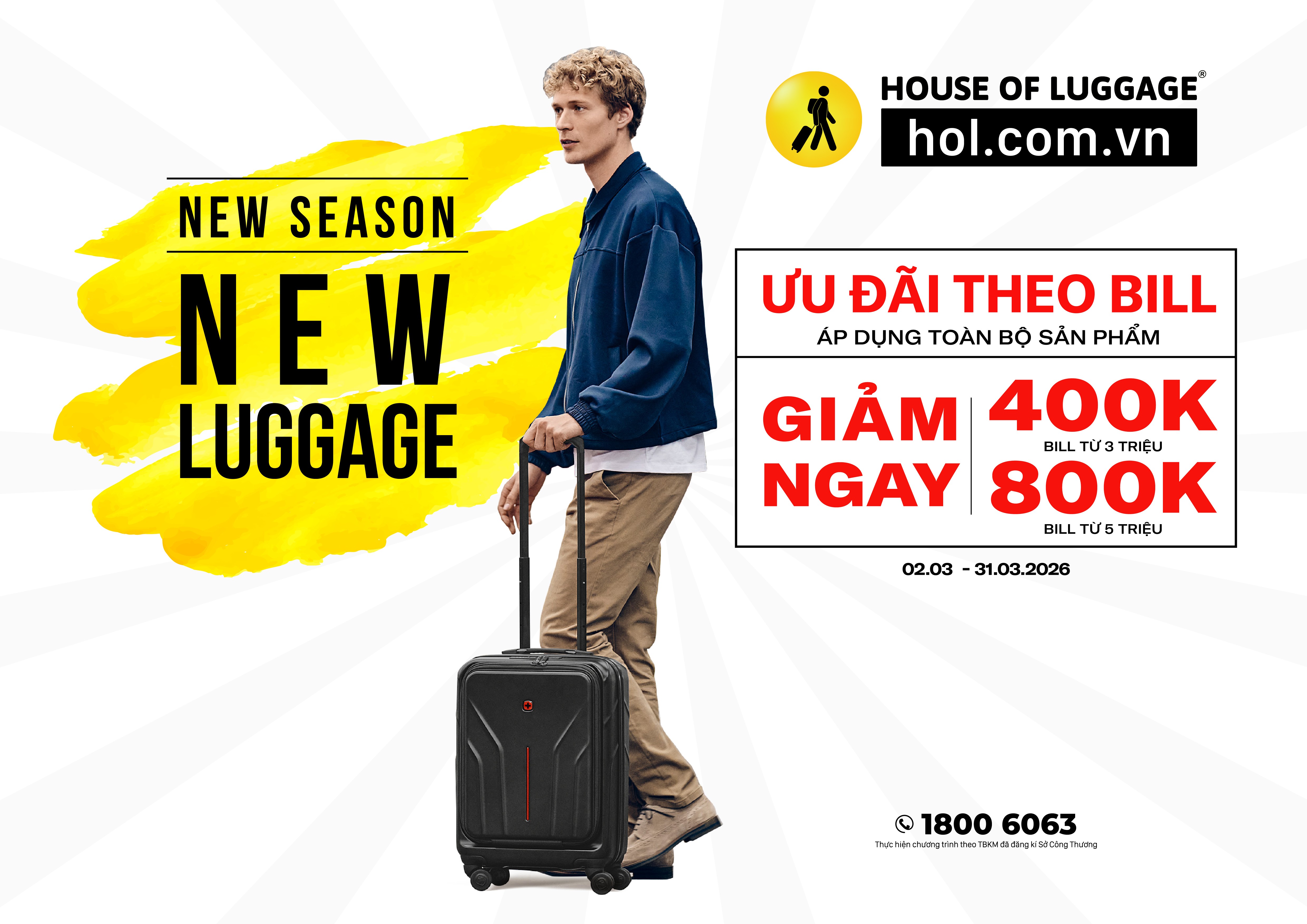Ưu đãi hấp dẫn duy nhất tháng 3 cùng chương trình giảm thêm (Nguồn: House Of Luggage)