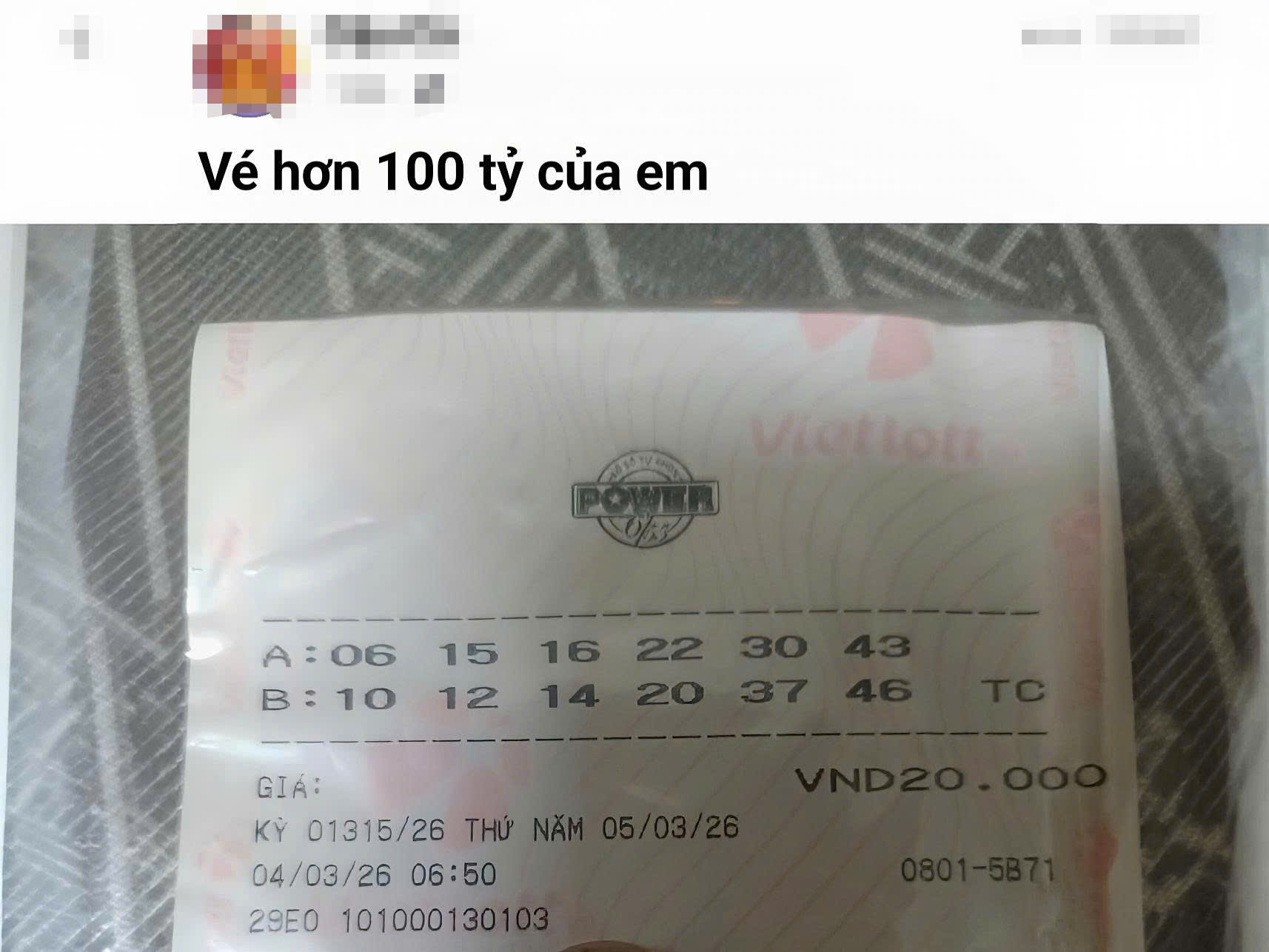 Người chơi khoe vé số Vietlott trên các nhóm Facebook.