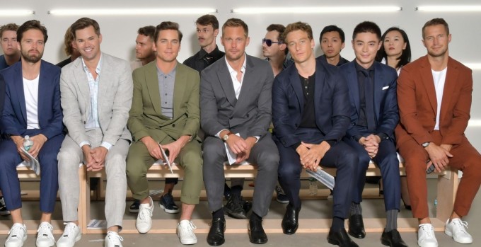 Tấm hình các quý ông dự show năm 2018 được chia sẻ trên Weibo và gây sốt ngày 5/3. Ảnh: MGL