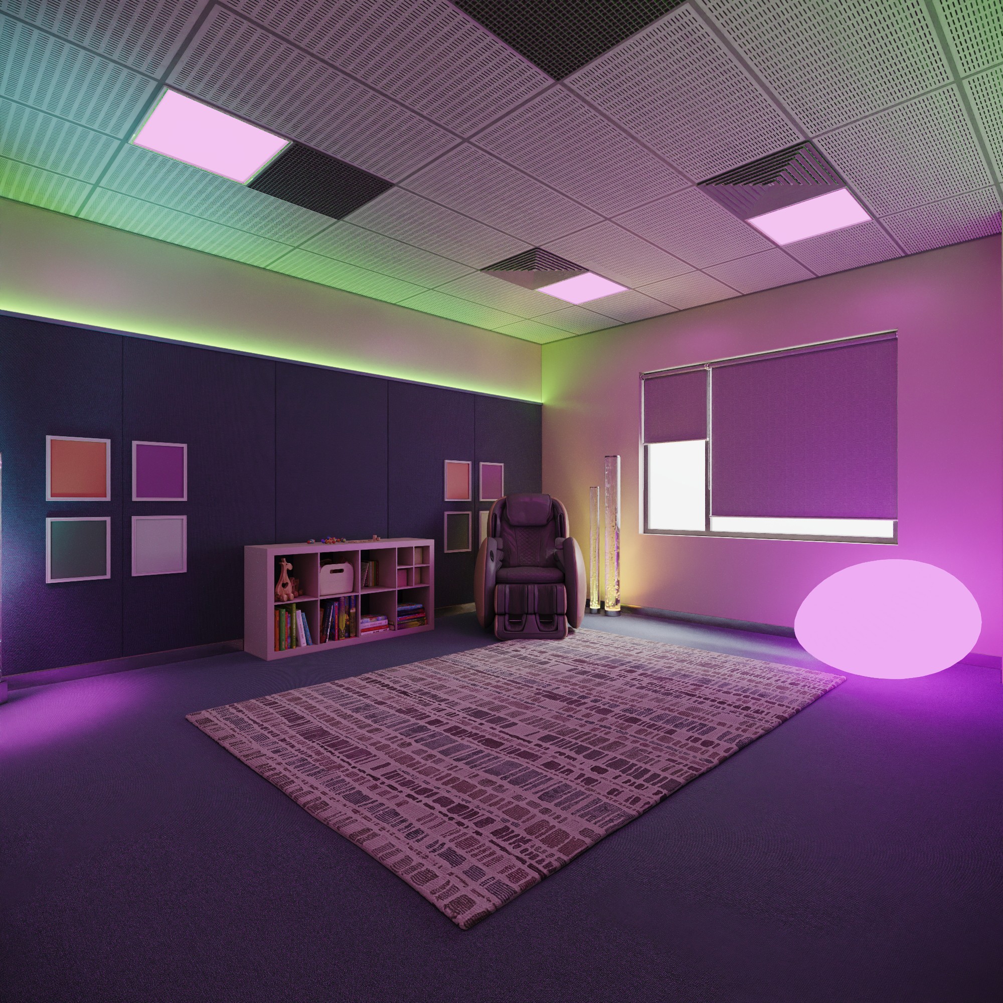 Phòng điều hòa cảm giác giúp học sinh điều chỉnh mức kích thích giác quan theo nhu cầu riêng, qua đó ổn định cảm xúc và tăng khả năng kiểm soát hành vi.