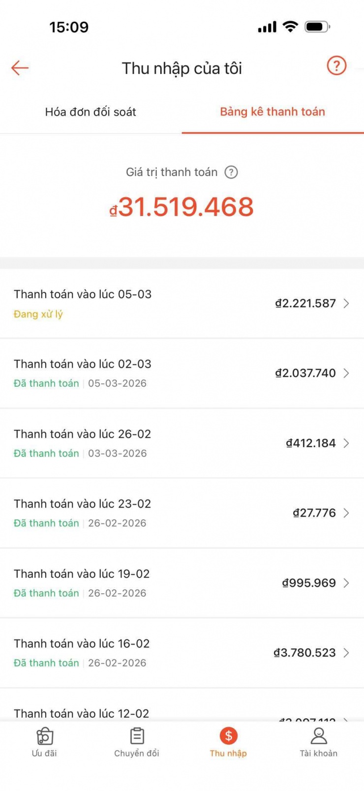 Thu nhập từ tiếp thị liên kết của vợ NSND Công Lý. Ảnh: FBNV