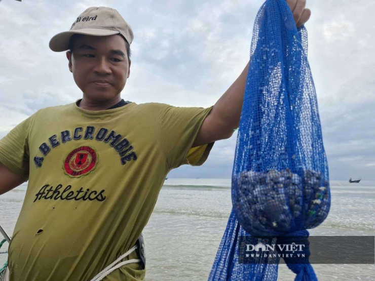 Cào ốc lể bằng sào nếu trúng mùa, ngư dân Đà Nẵng có thể thu cả trăm lon ốc mỗi ngày. Năm nào ít ốc, mỗi buổi ngư dân cũng cào được trung bình từ 30-50 lon ốc.&nbsp;