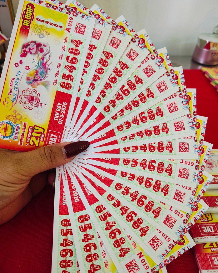 Xổ số miền Nam ngày 7-3 sẽ tiếp tục mở thưởng đối với vé xuân của 4 đài là Long An, TPHCM, Hậu Giang và Bình Phước. Ảnh: ĐLVS Thần Tài