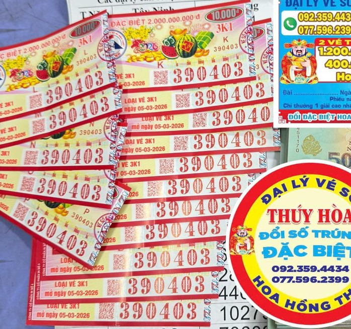 Giải nhất của vé số Tây Ninh cũng trúng tại TPHCM. Ảnh: ĐLVS Thúy Hòa