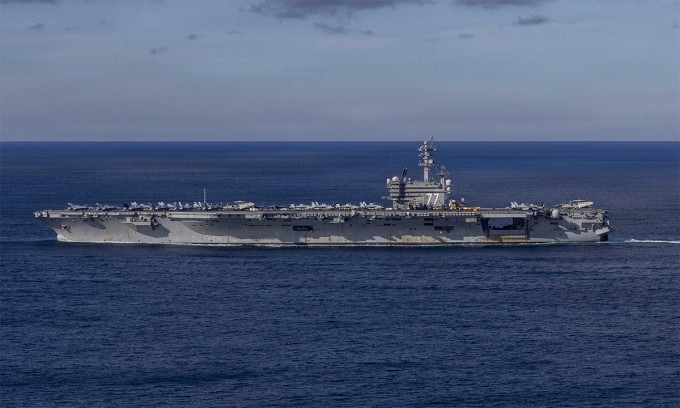 Tàu sân bay USS George H. W. Bush trên Đại Tây Dương tháng 10/2025. Ảnh: US Navy