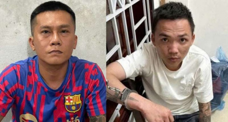 Hai đối tượng Phạm Anh Tài và Lê Văn Ân. Ảnh: C.A.