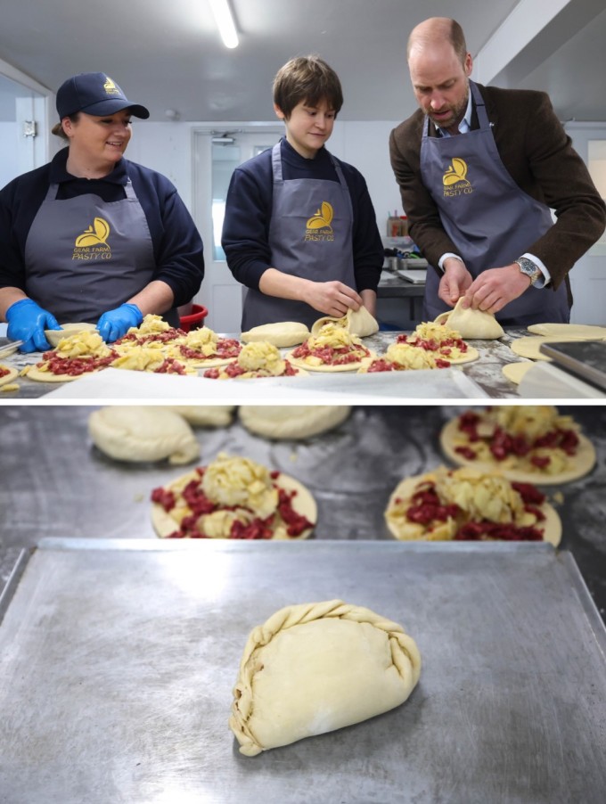 Thân vương William làm bánh truyền thống của Cornwall hôm 5/3.