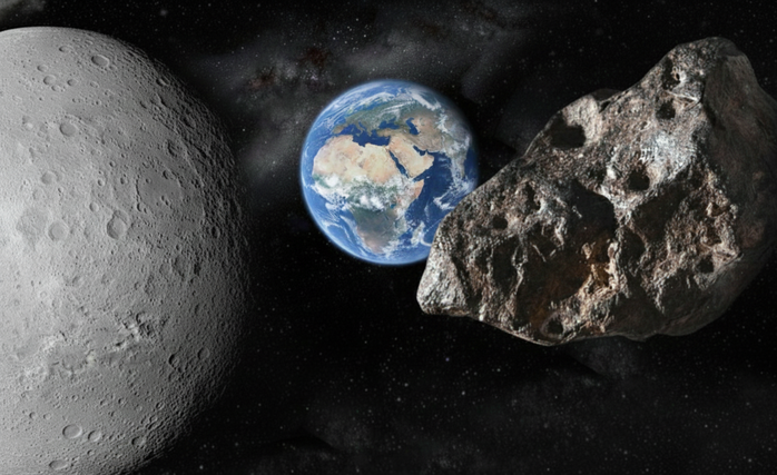 Tính toán mới của NASA cho thấy vật thể nguy hiểm 2024 YR4 sẽ lướt qua gần Mặt Trăng chứ không va chạm - Minh họa AI dựa theo dữ liệu NASA: Thu Anh