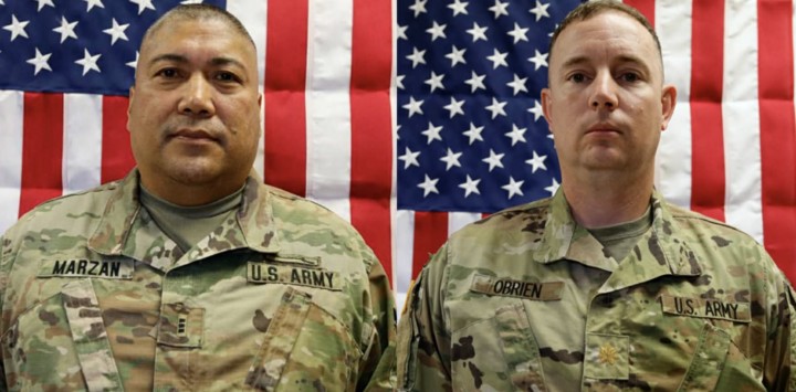 Hình ảnh 6 binh sĩ thiệt mạng được Quân đội Hoa Kỳ cung cấp, bao gồm Chuẩn uý cấp 3 Robert Marzan, 54 tuổi (trái) và Thiếu tá Jerrrey R. O'Brien, 45 tuổi. (Nguồn: Quân đội Hoa Kỳ)