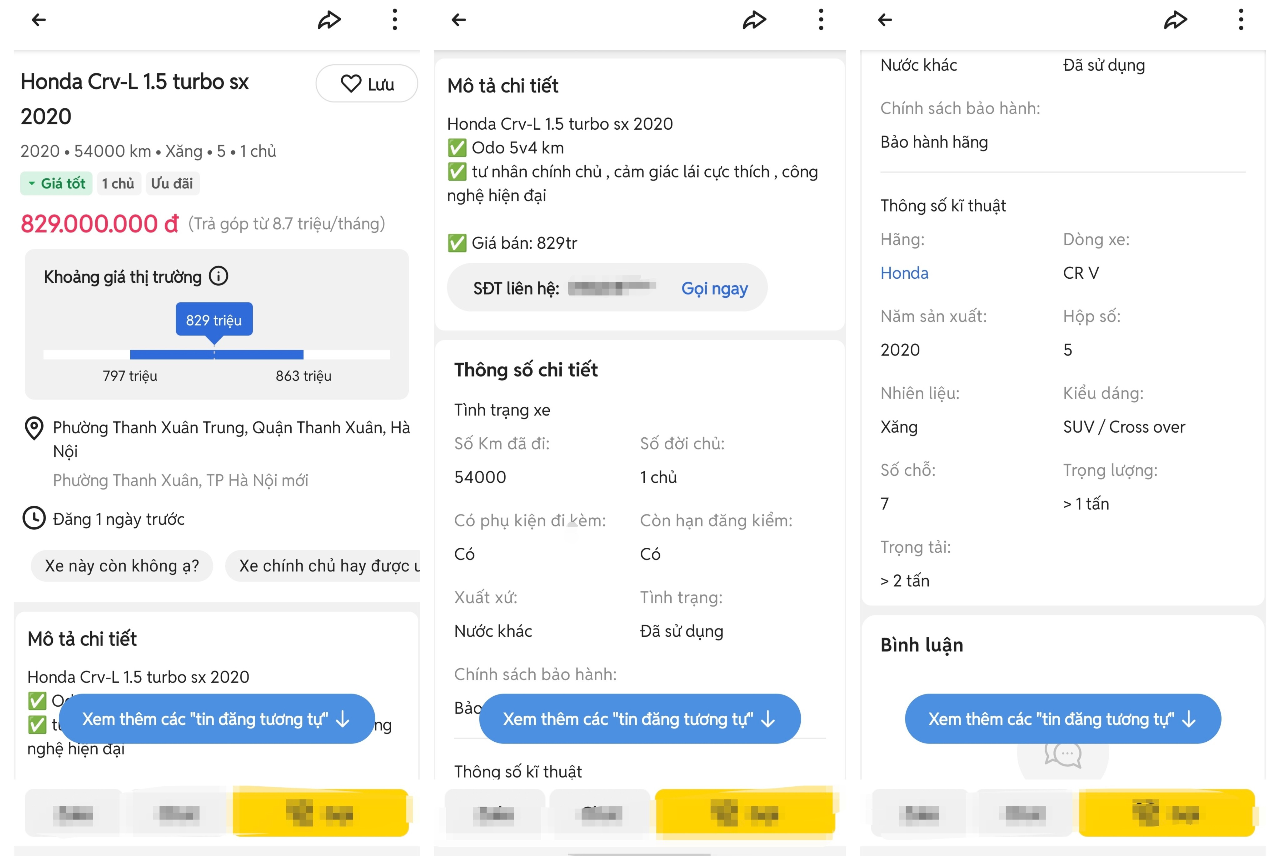 Tin rao bán xe Honda CR-V L 2023.