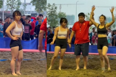 Nữ đô Xuân Nhi "đẹp tuyệt trần", gây thương nhớ khi đấu vật bãi biển quốc gia