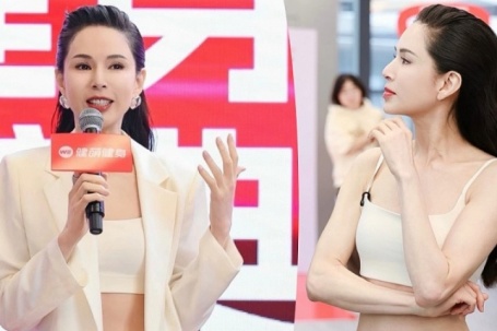 Lý Nhược Đồng khoe bụng phẳng lỳ, eo thon với crop top