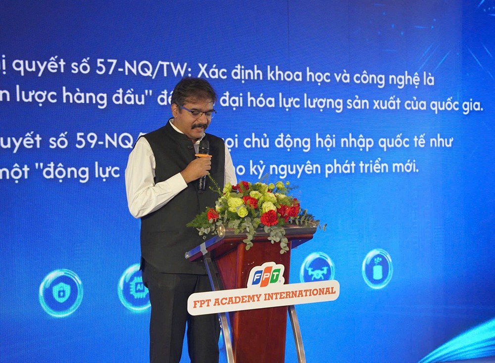 Ngài Vipra Pandey - Tổng Lãnh sự quán Ấn Độ tại TP.HCM phát biểu tại sự kiện