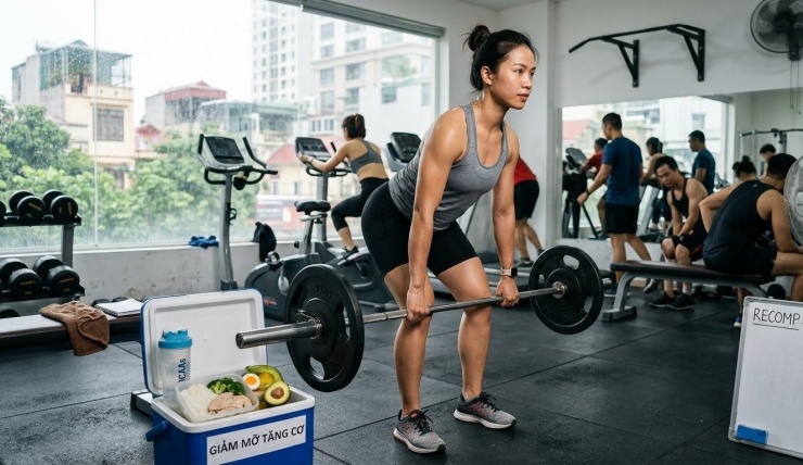 Kết hợp chế độ ăn và luyện tập khoa học để tăng cơ, giảm mỡ mà không giảm cân.