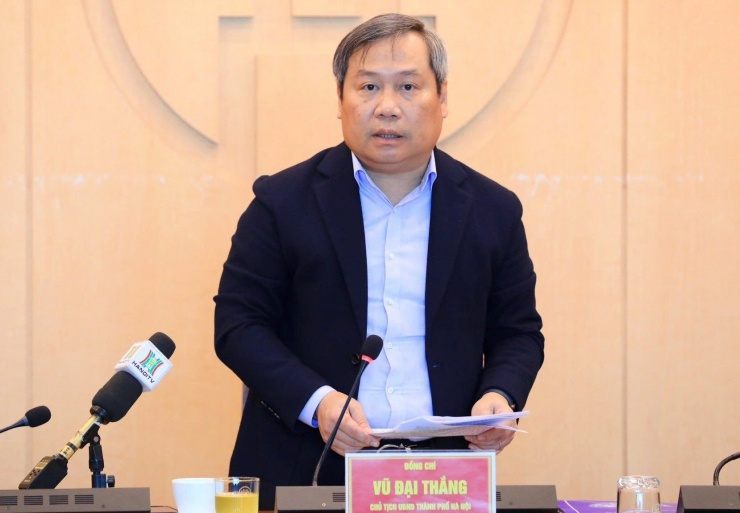 Chủ tịch UBND TP Hà Nội Vũ Đại Thắng phát biểu chỉ đạo.