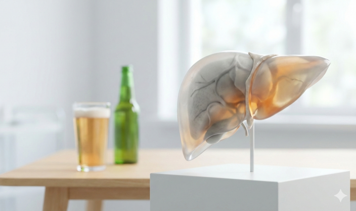 Lạm dụng bia không cồn cũng gây hại cho gan và thận. (Ảnh minh họa: AI)