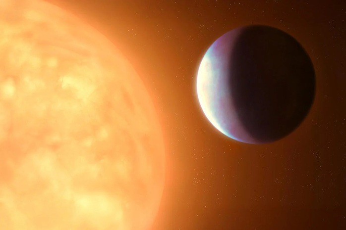 Một hành tinh có hai mặt ngày - đêm khác biệt do bị khóa thủy triều với sao mẹ - Ảnh minh họa: SCITECH DAILY