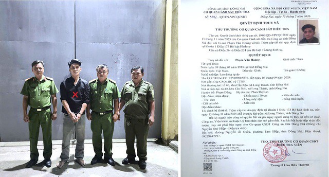 Phạm Văn Hoàng bị bắt giữ nhờ sự cảnh giác của người dân. Ảnh: Công an Đồng Nai.