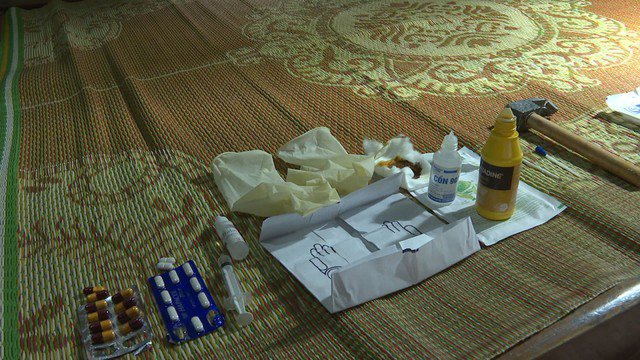 Công an tỉnh Phú Thọ thực nghiệm điều tra vụ án trục lợi bảo hiểm bằng thủ đoạn tự gây thương tích. Ảnh: Công an tỉnh Phú Thọ