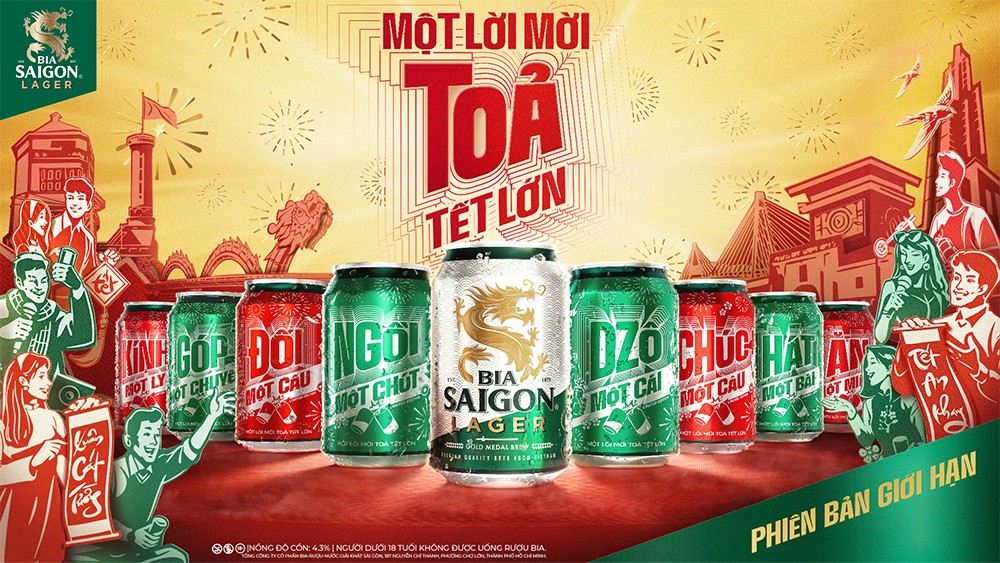 Bia Saigon đã biến những lon bia quen thuộc thành những “lời mời” thông qua bộ sưu tập phiên bản giới hạn Tết