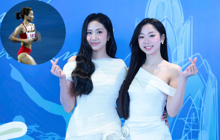 Nguyễn Thị Oanh (ảnh nhỏ) và&nbsp;Hà Trúc Linh (bên trái), Phạm Thùy Dương (bên phải) cùng khuấy động cho giải chạy lâu đời nhất Việt Nam