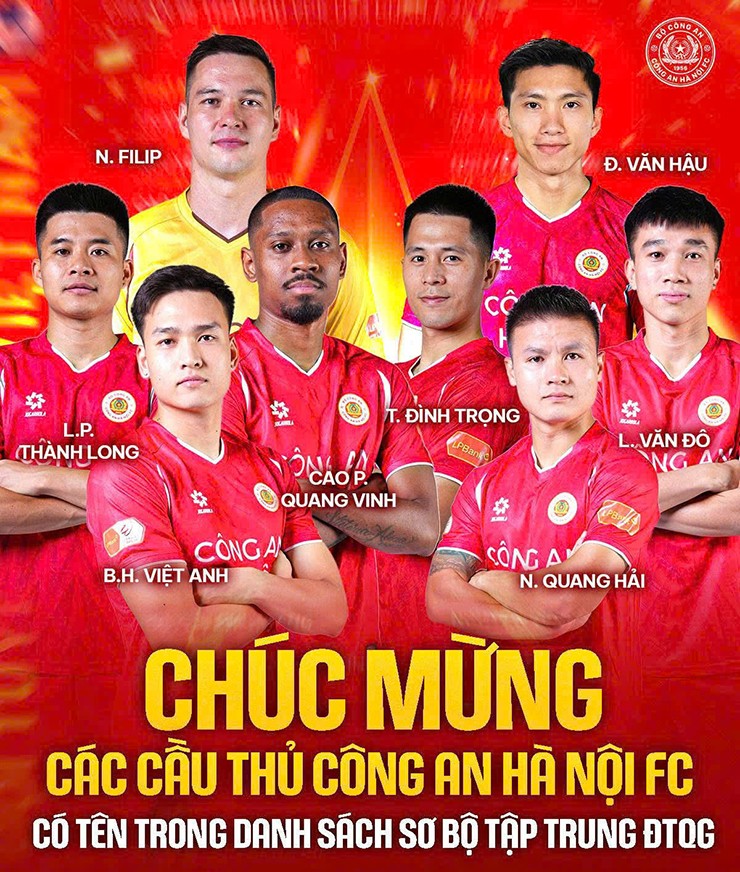 Các cầu thủ CAHN được gọi lên ĐT Việt Nam chuẩn bị tái đấu Malaysia.