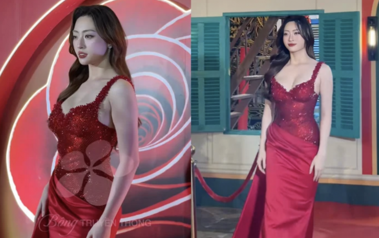 Lương Thùy Linh mới xuất hiện với chiếc váy hai dây màu đỏ nổi bật, thiết kế ôm sát cơ thể. Tuy nhiên, trong một số video do khán giả có mặt tại sự kiện đăng tải trên mạng xã hội, ngoại hình của Lương Thùy Linh bất ngờ trở thành chủ đề bàn tán.