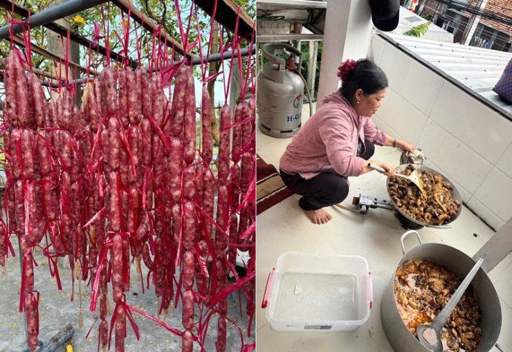 30kg lạp xưởng và các món gà, vịt do gia đình tự chế biến&nbsp;