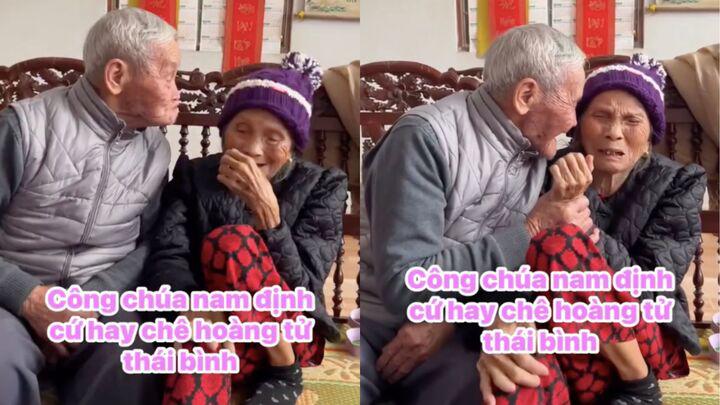 Dù dùng rất nhiều cách, thế nhưng cụ ông vẫn không "nịnh" cụ bà thành công. (Ảnh chụp màn hình)