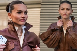 'Cô gái đẹp nhất thế giới' khoe nhẫn đính hôn khi dự Tuần lễ thời trang Paris