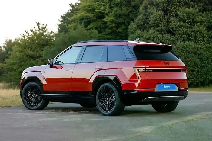 Phần sau của xe Tucson được dựng lên khá giống mẫu xe SantaFe.