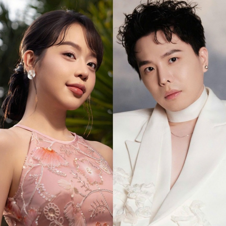 Hoa hậu Thanh Thủy và ca sĩ Trịnh Thăng Bình (phải).