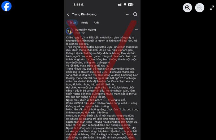 Thông tin đăng tải trên mạng xã hội sai sự thật, gây hoang mang dư luận