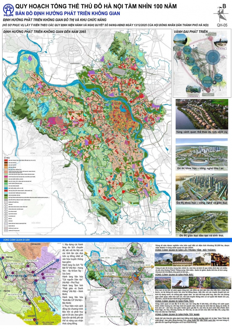 Định hướng không gian phát triển trong bản quy hoạch. Ảnh: UBND TP Hà Nội