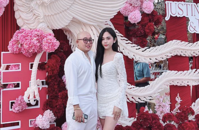 Mộc Trà và Thiên Minh dự tiệc ở Vĩnh Long, tháng 2/2026. Ảnh: Nhân vật cung cấp