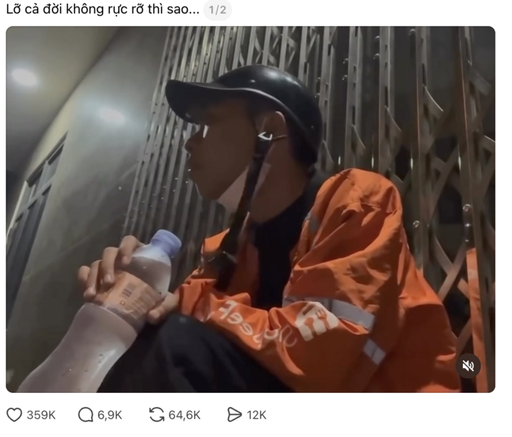 Dòng trạng thái ngắn: “Nếu cả đời này không rực rỡ thì sao?” viral trên mạng Threads. (Ảnh: Chụp màn hình)